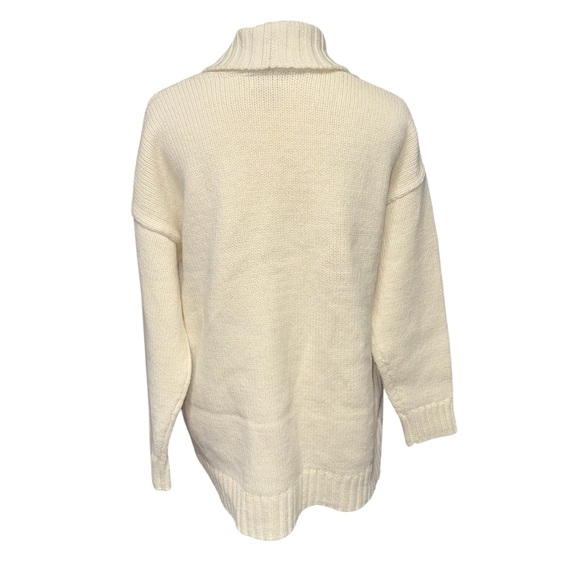 L.L.Bean Classic Ragg Lambswool Cardigan shawl collar toggle buttons cream sz XL - Picture 8 of 13